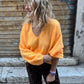 Pull Montagné Orange