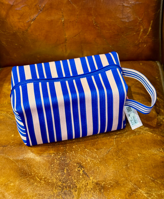 Pochette rayé bleue