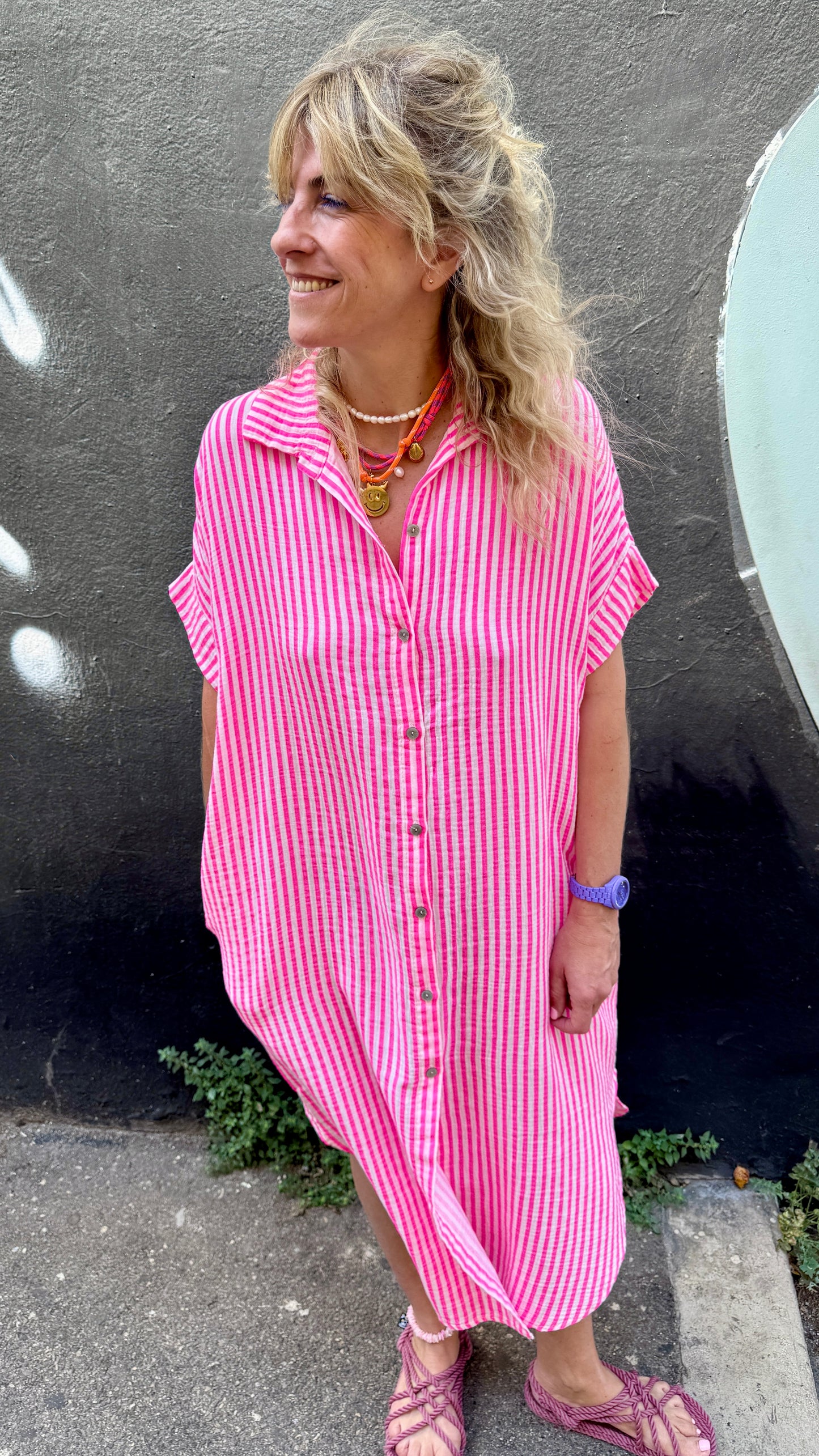 Robe Line fluo rose