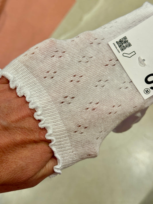 Chaussettes coton ajouré blanc