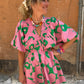 Robe Big Flowers verte