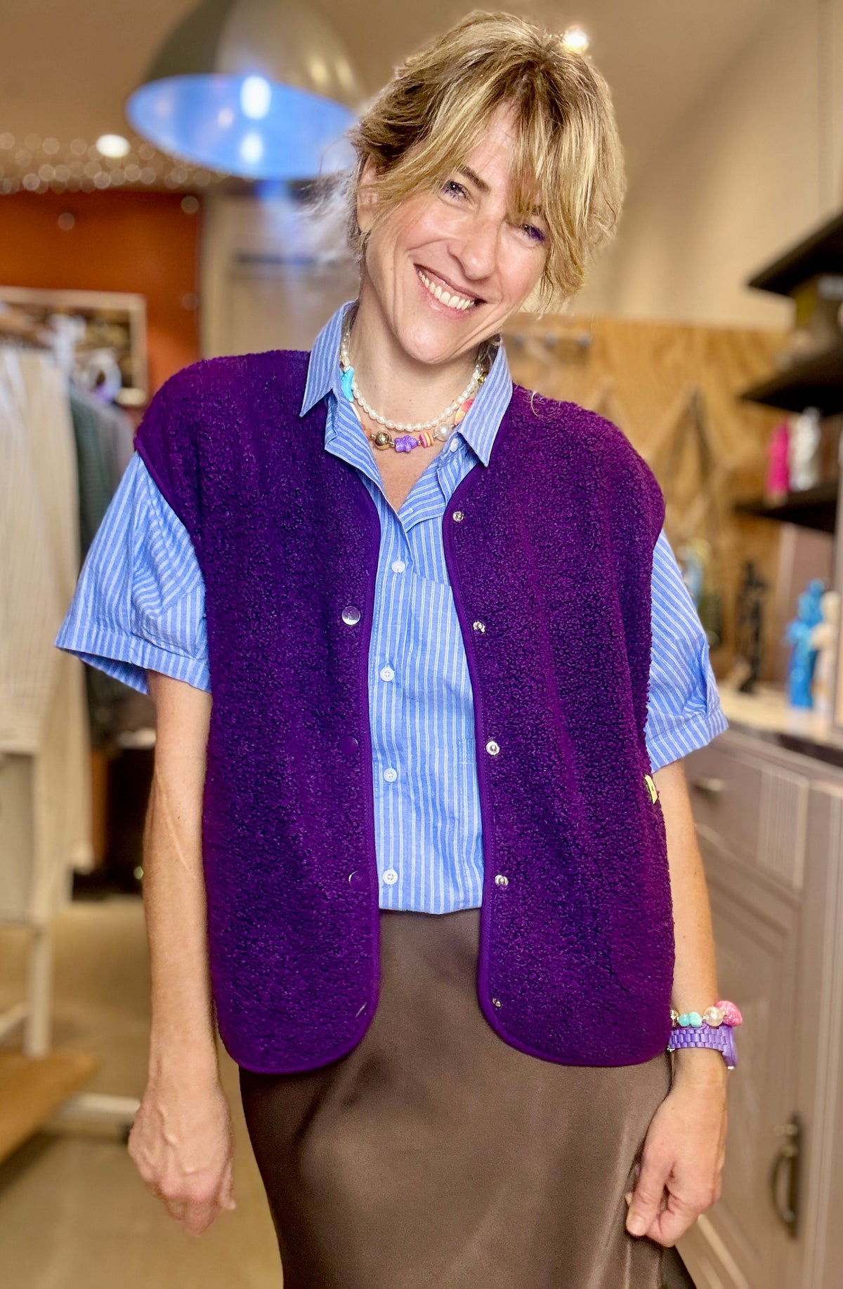 Gilet Teddy violet