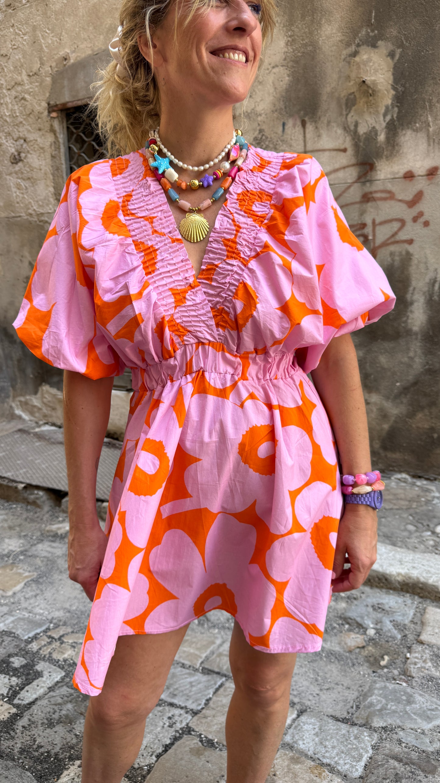 Robe Big Flowers rose