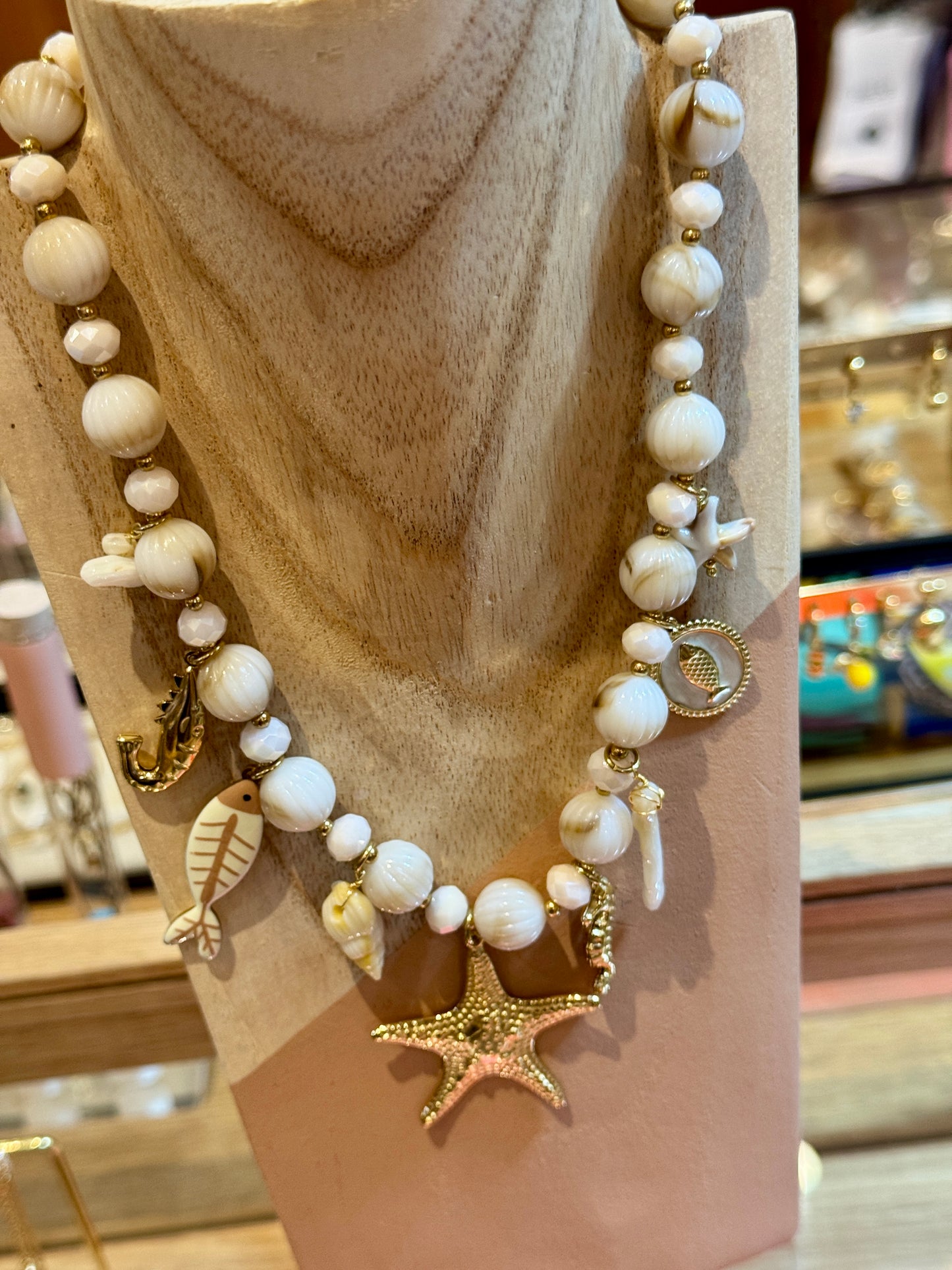 Collier Majorque beige