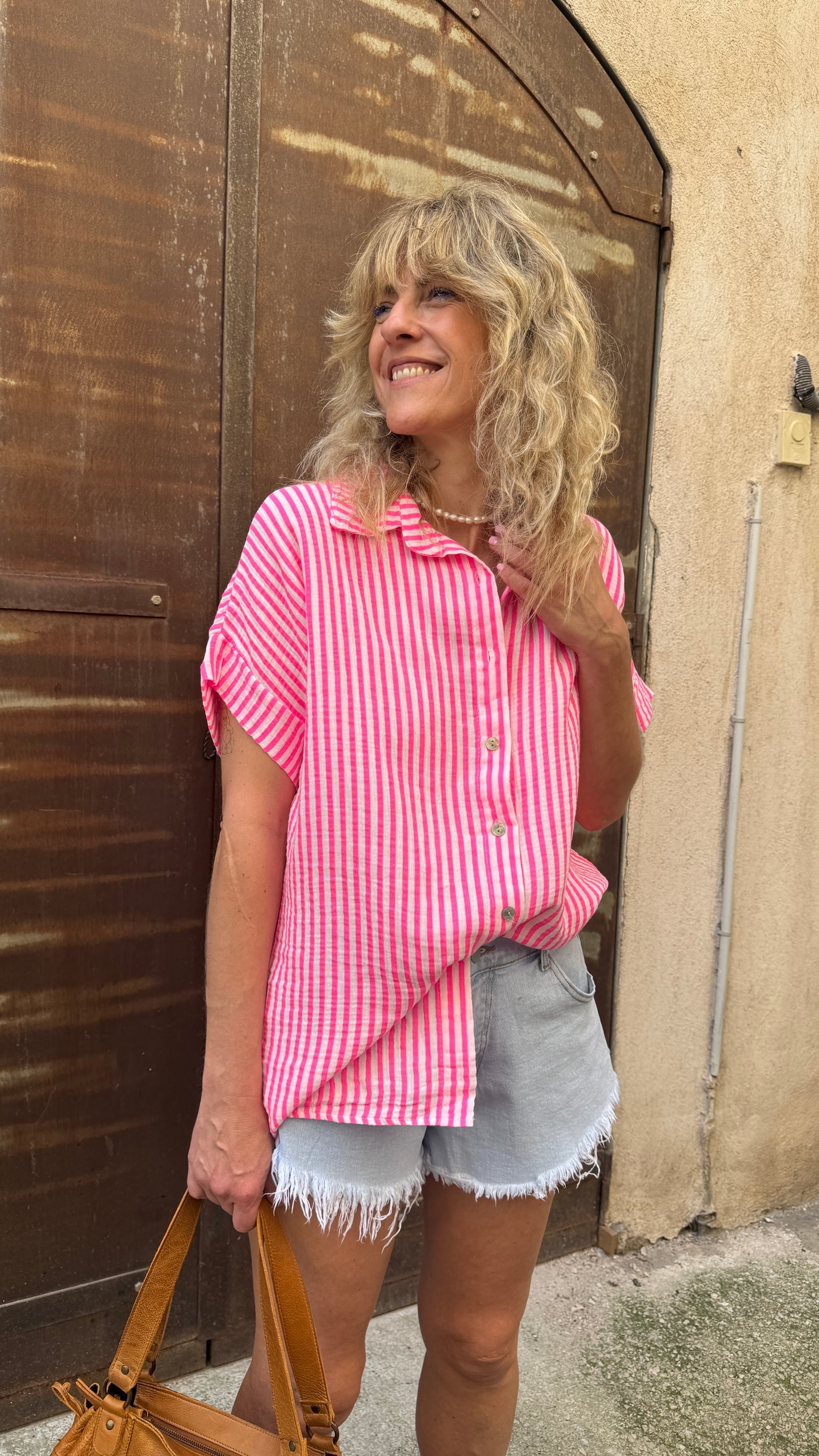 Chemise Line fluo rose