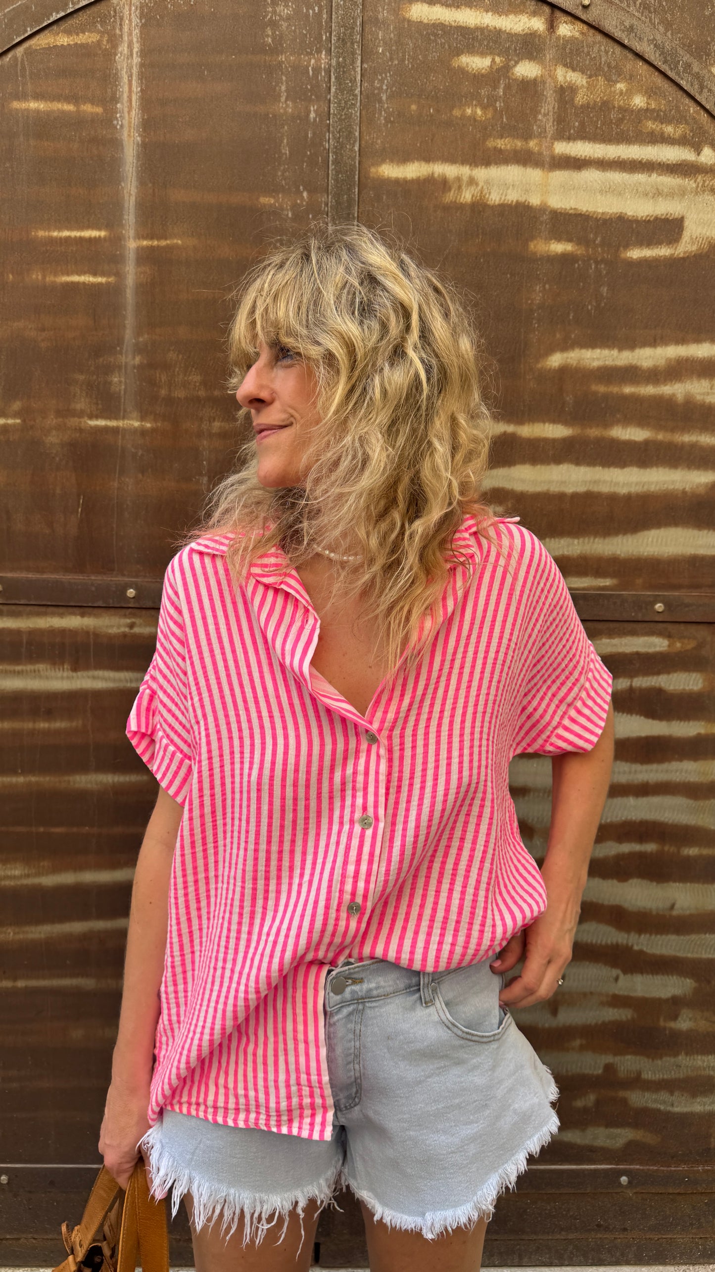 Chemise Line fluo rose