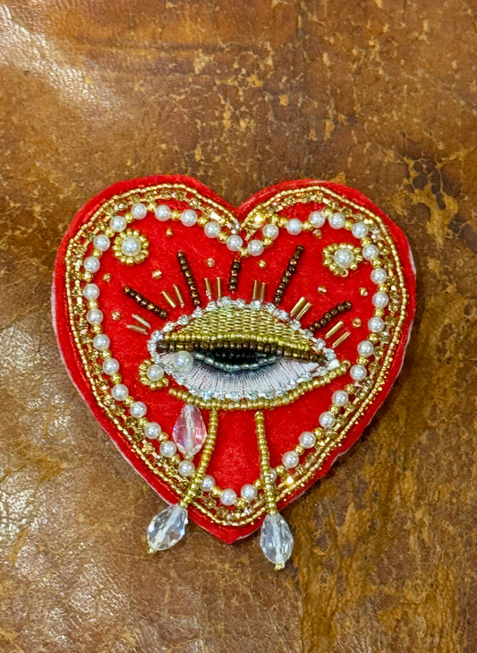 Broche Big Coeur rouge