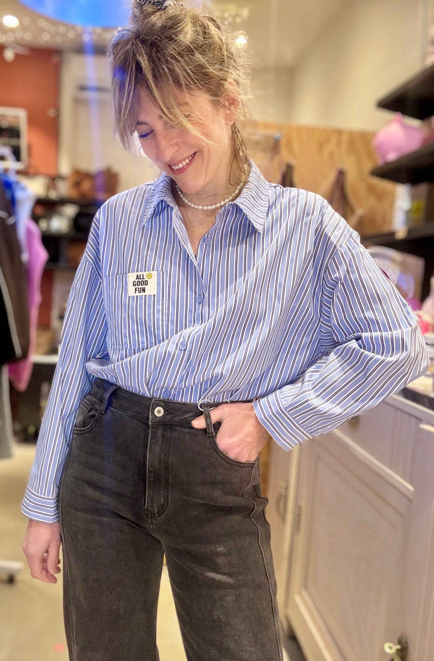 Chemise Good Fun bleue