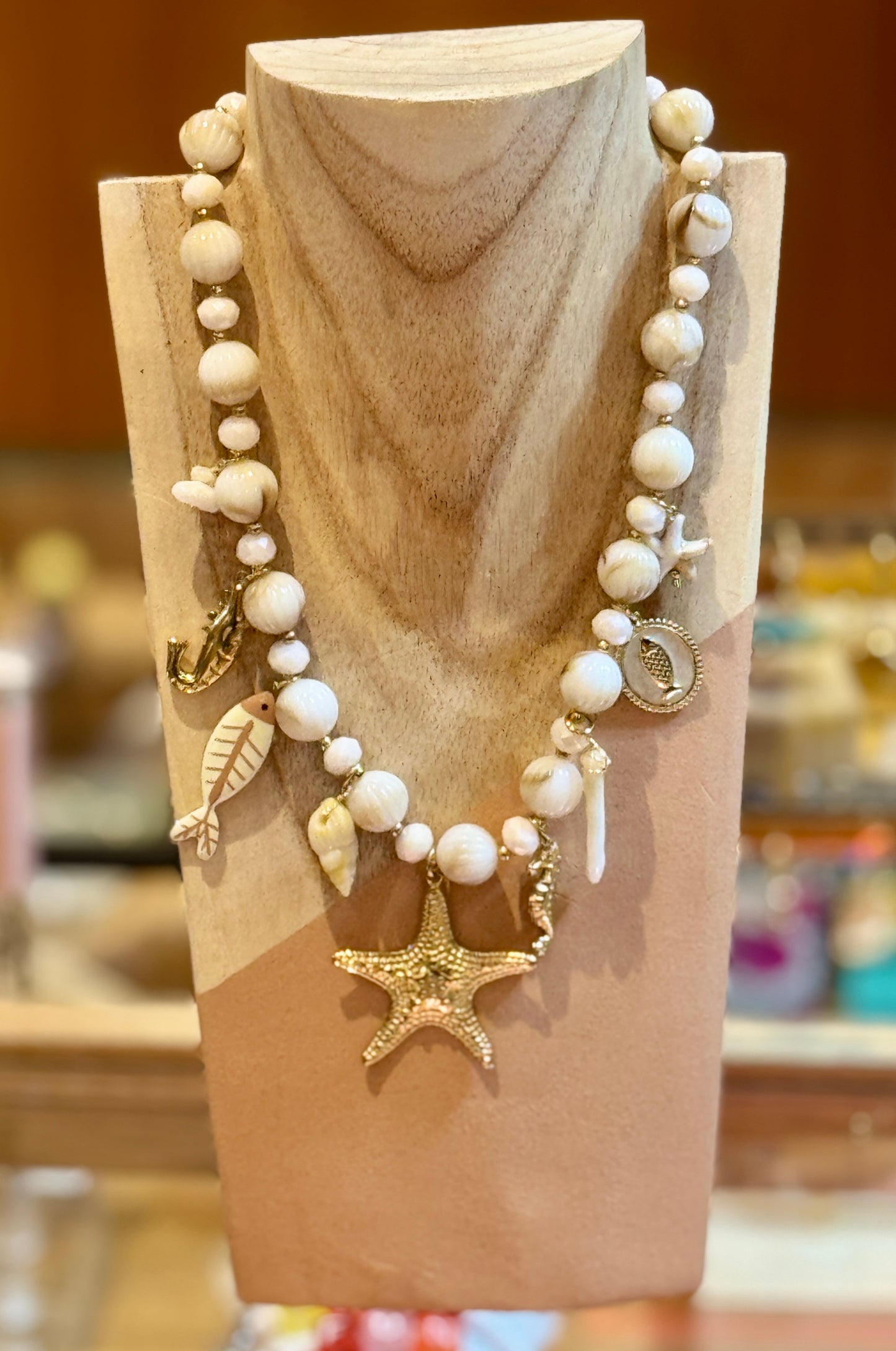 Collier Majorque beige