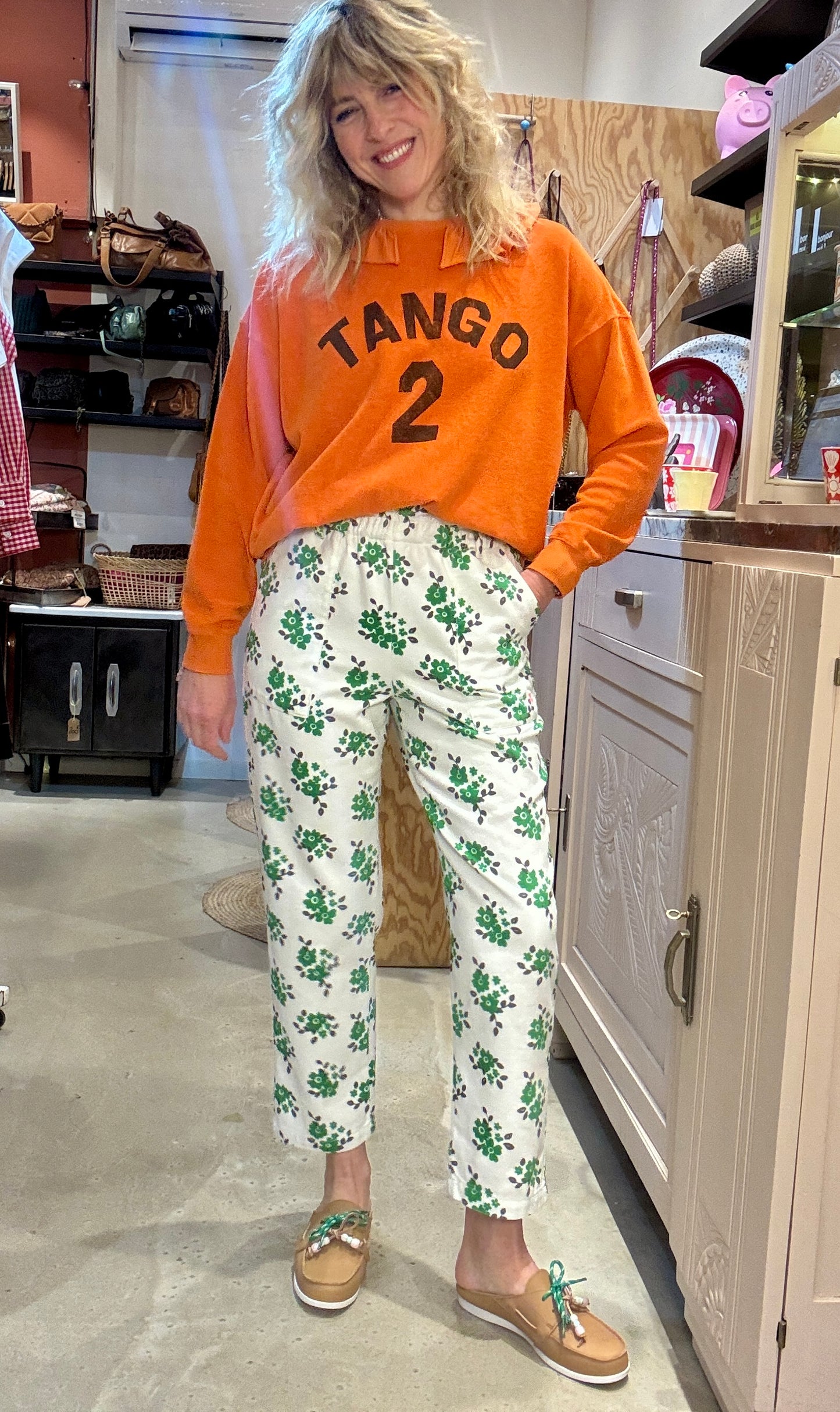 Pantalon Green Flowers