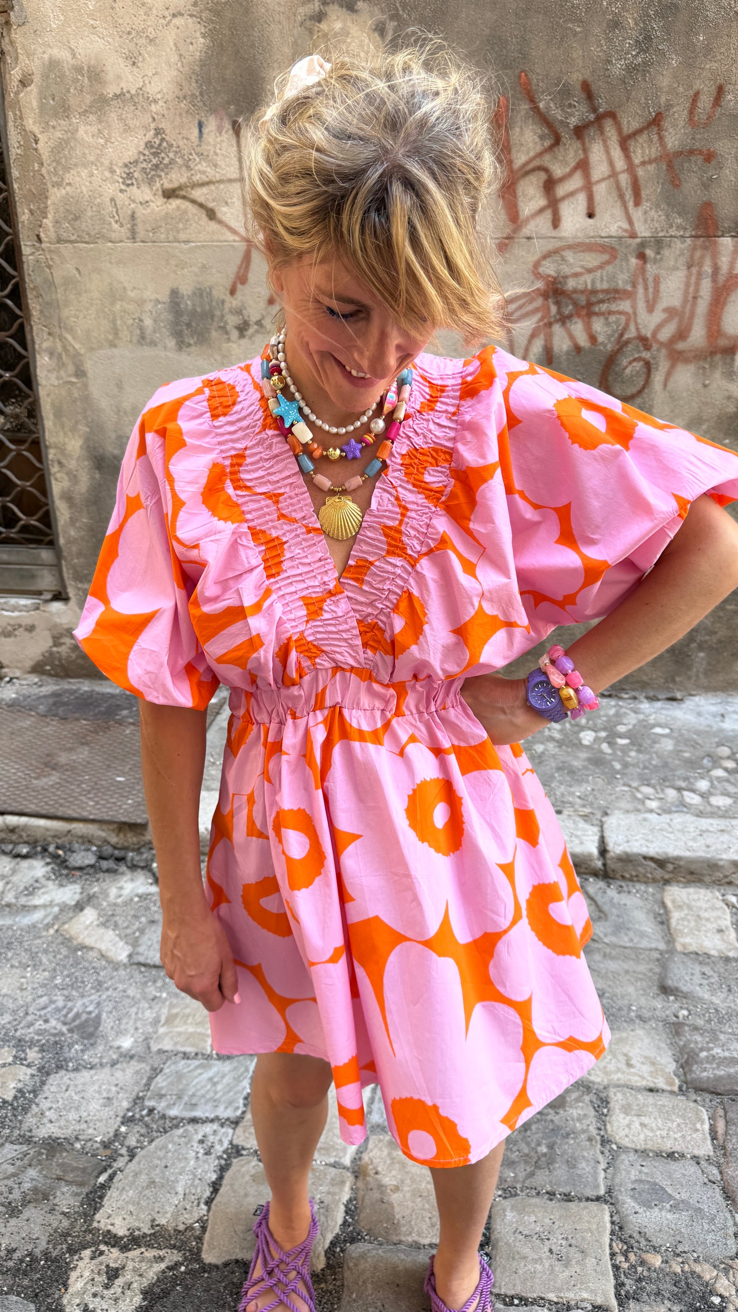 Robe Big Flowers rose