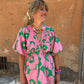 Robe Big Flowers verte