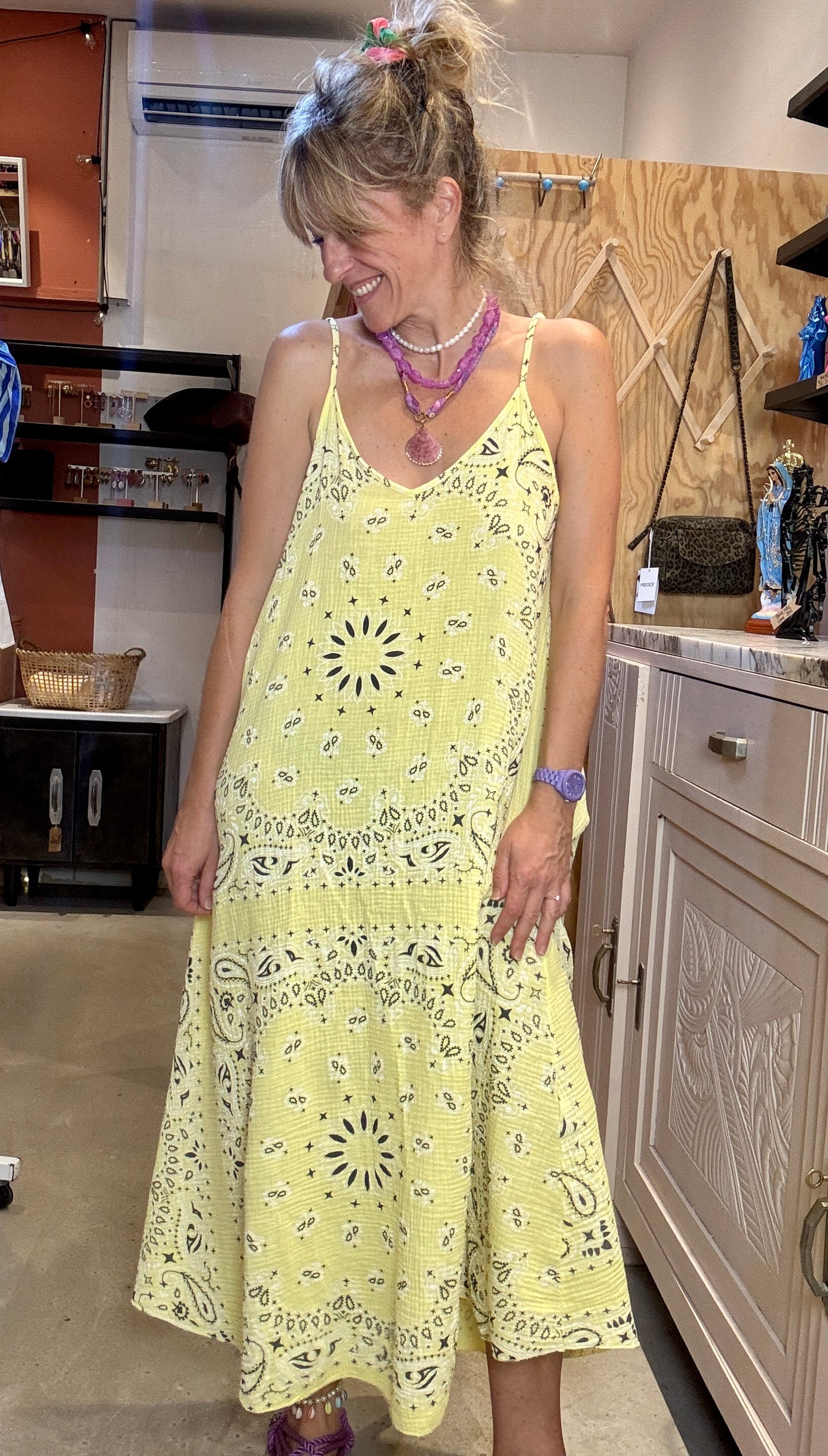 Robe Bandana jaune