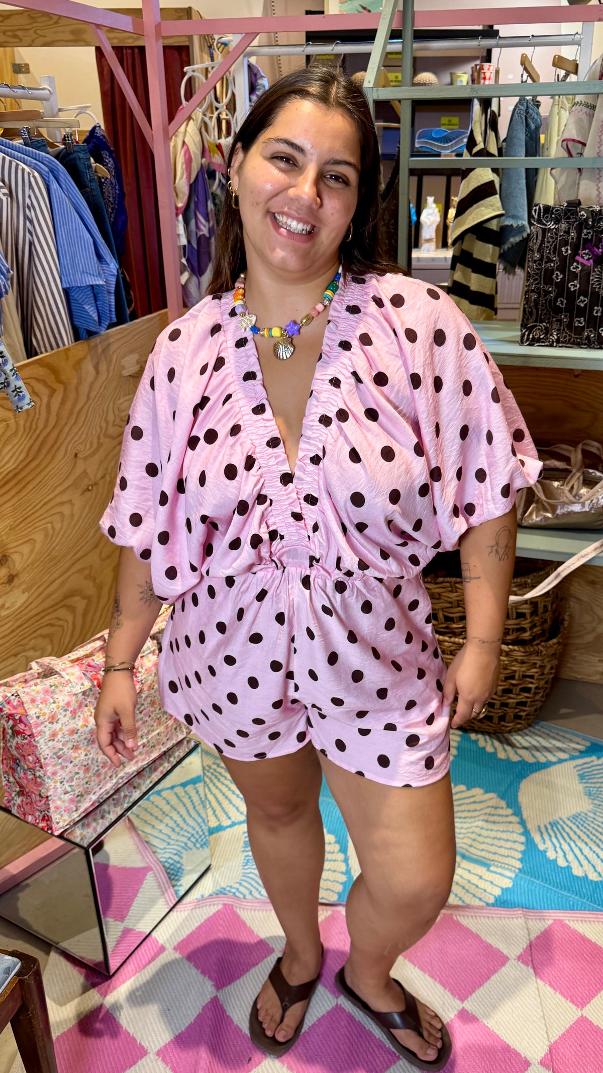 Combi short Fluffy rose