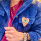 Broche Coeur Eye rose