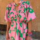 Robe Big Flowers verte