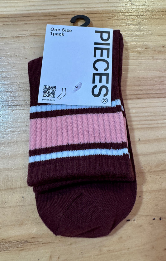 Chaussettes Rayées bordeaux