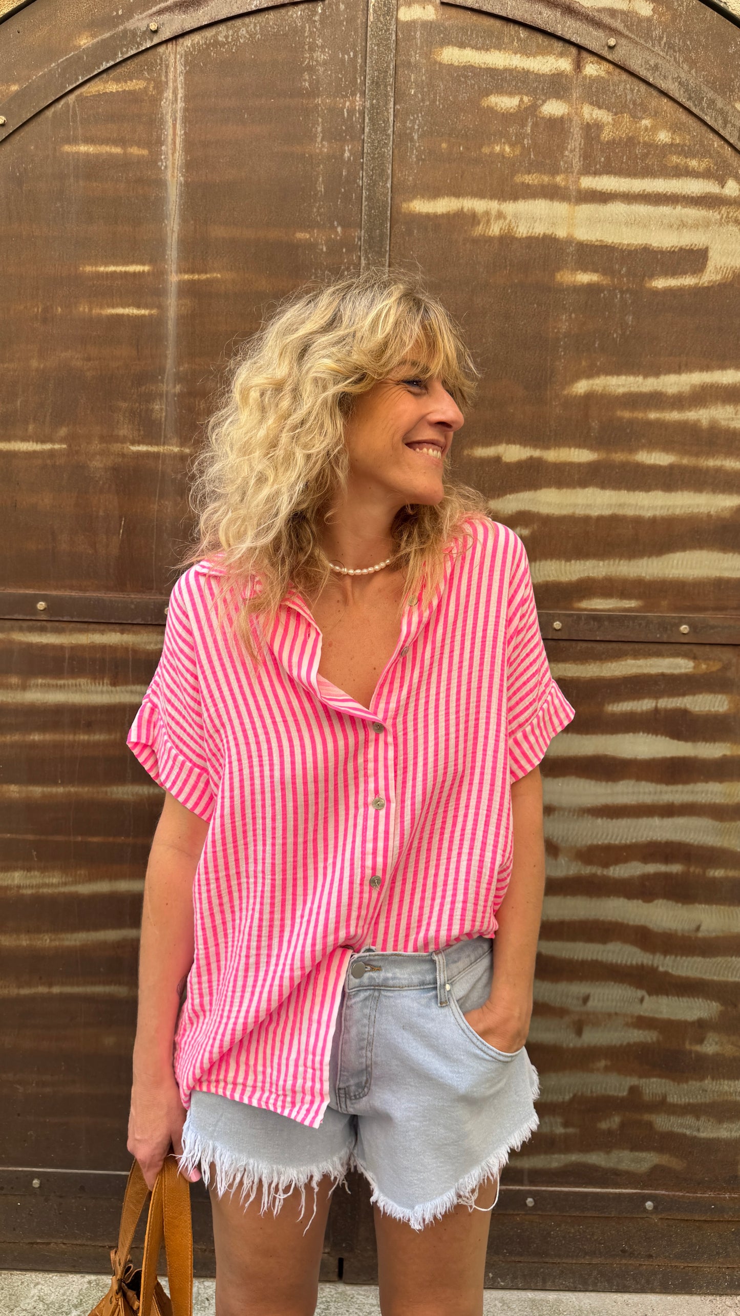 Chemise Line fluo rose
