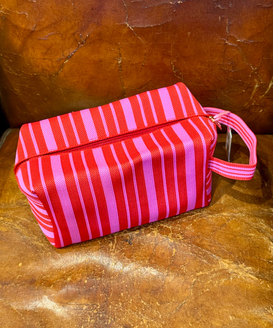 Pochette rayé rose