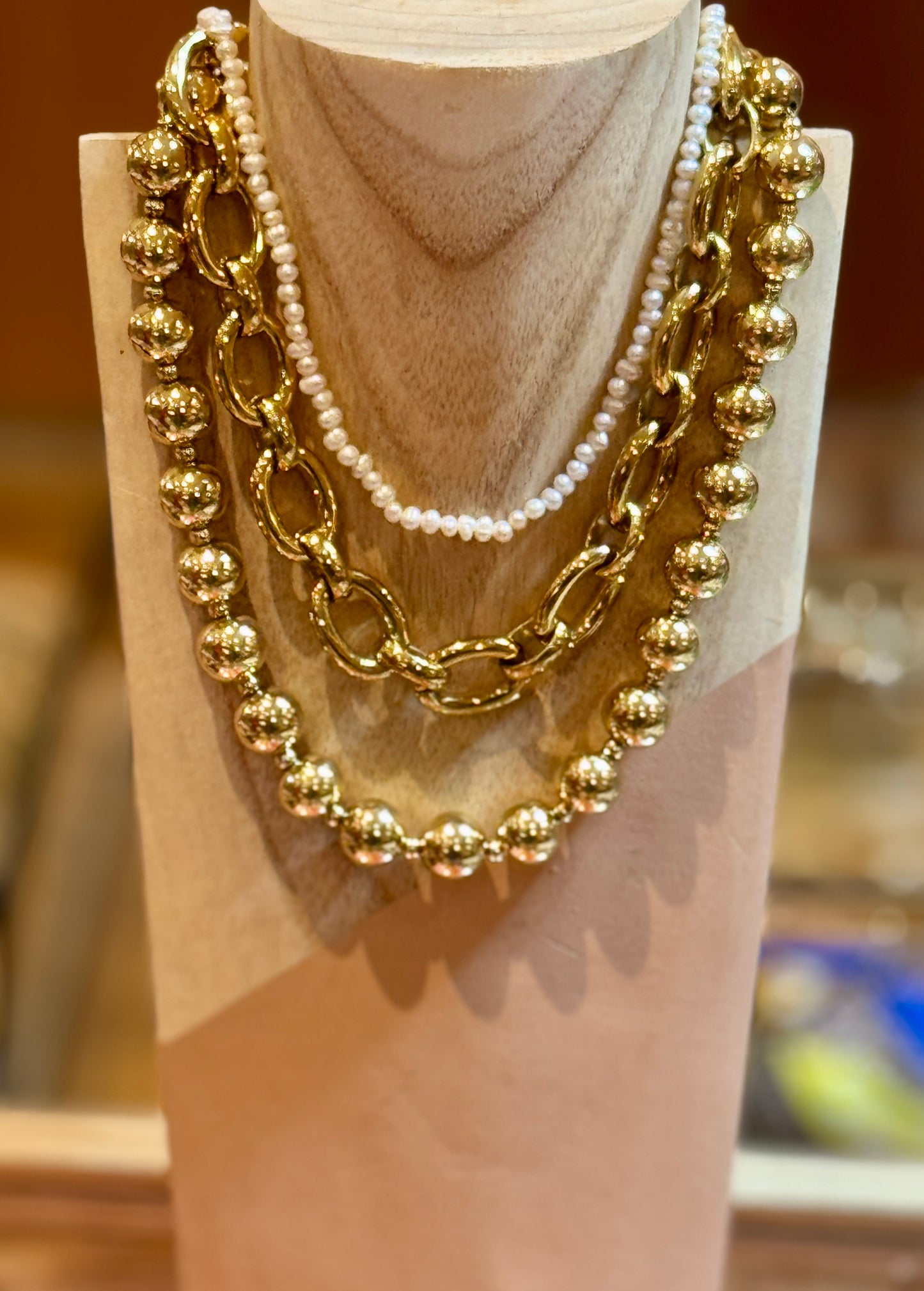 Collier Perles Or