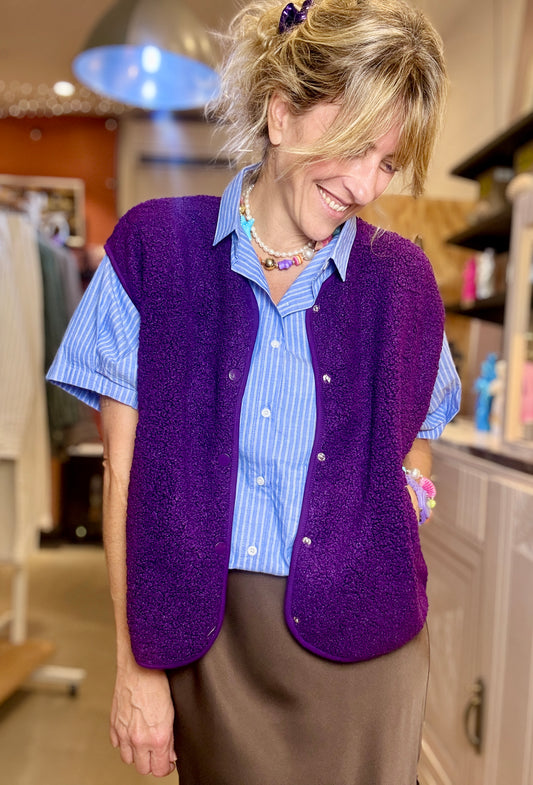 Gilet Teddy violet
