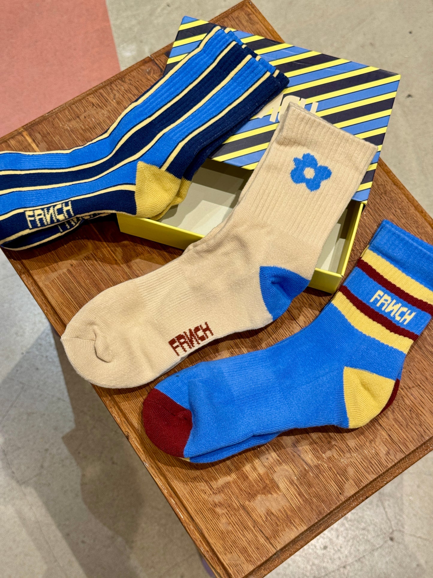 Boite 3 chaussettes blue
