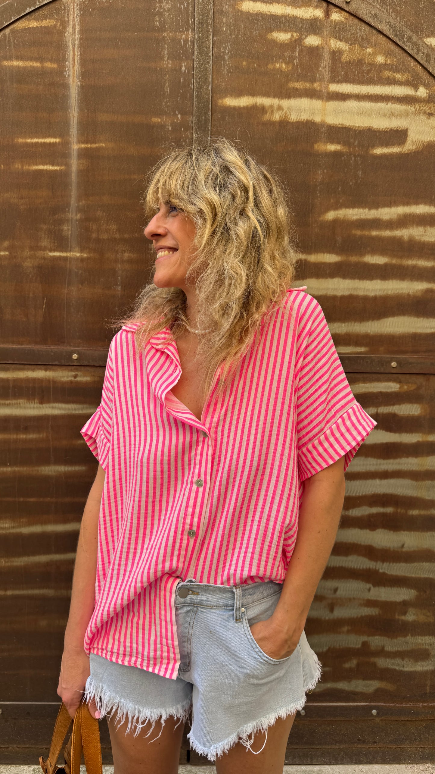 Chemise Line fluo rose