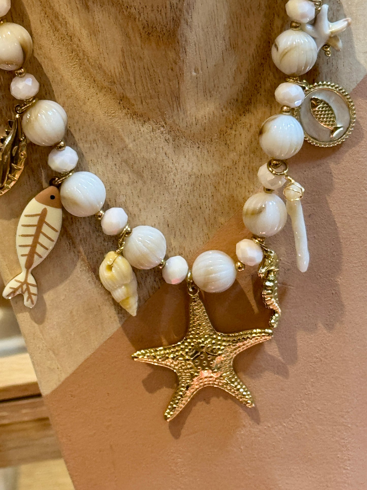 Collier Majorque beige