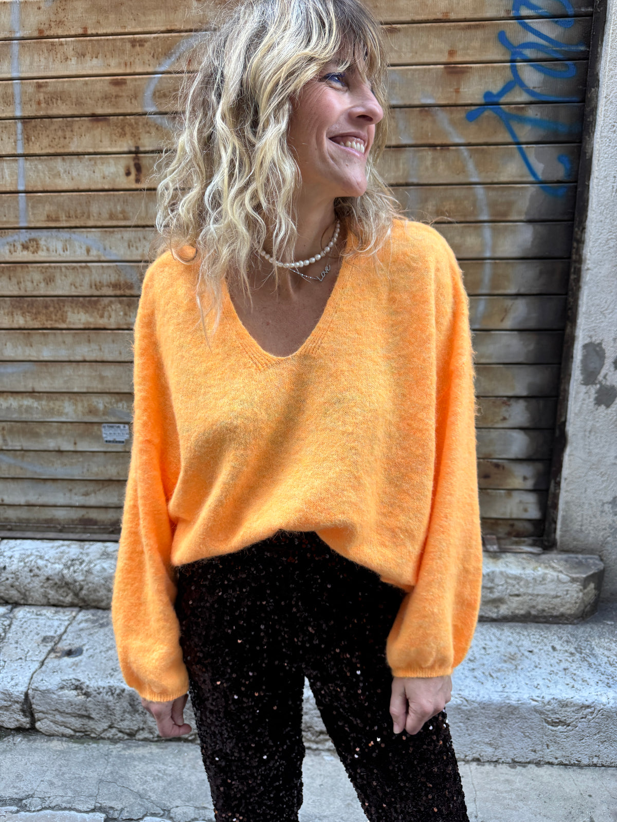 Pull Montagné Orange