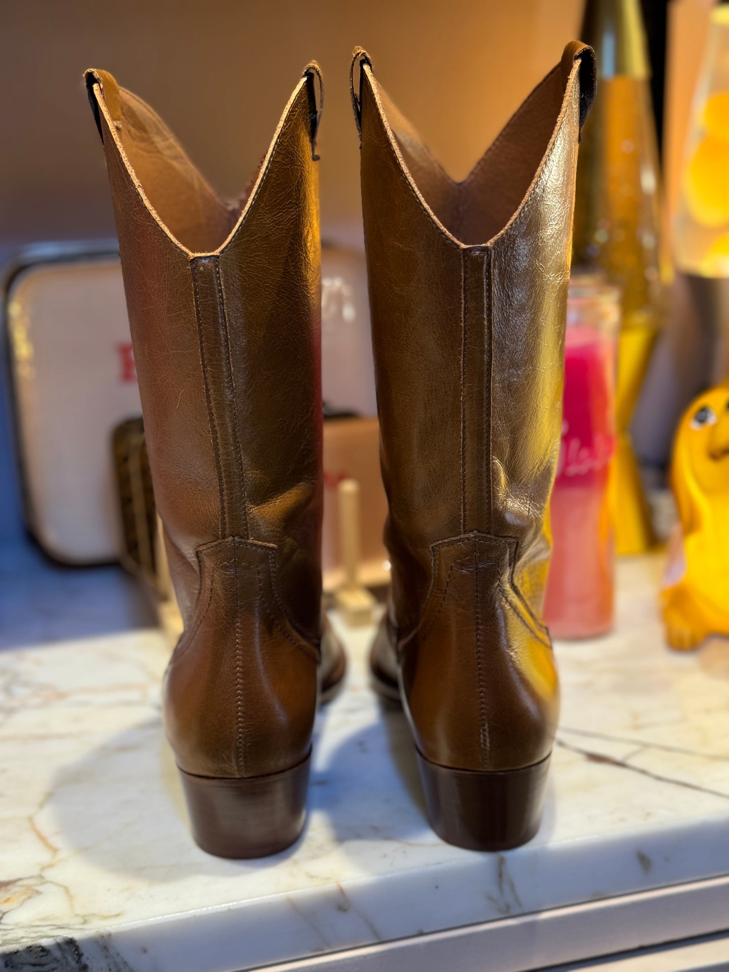 Bottes Texas cognac