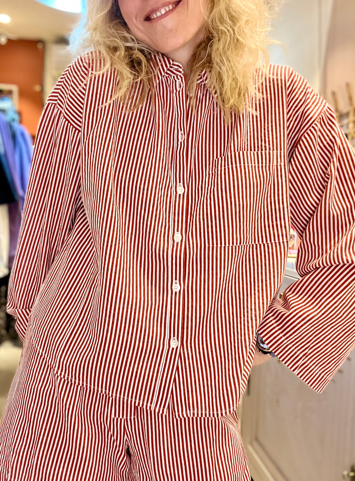 Chemise Red Lines