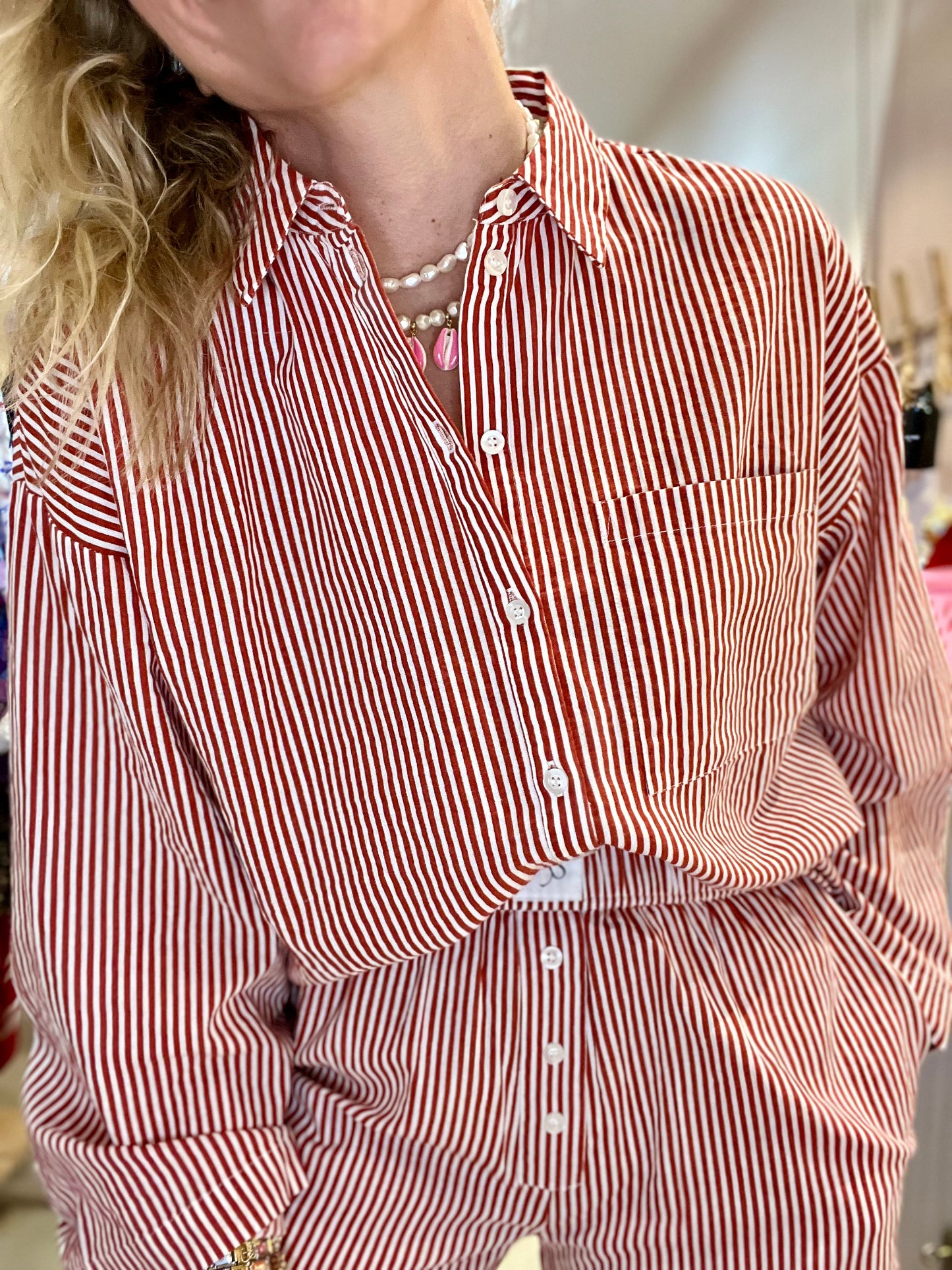 Chemise Red Lines