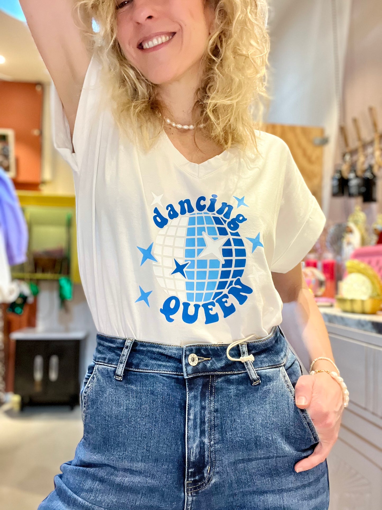 T-shirt Dancing Queen bleu