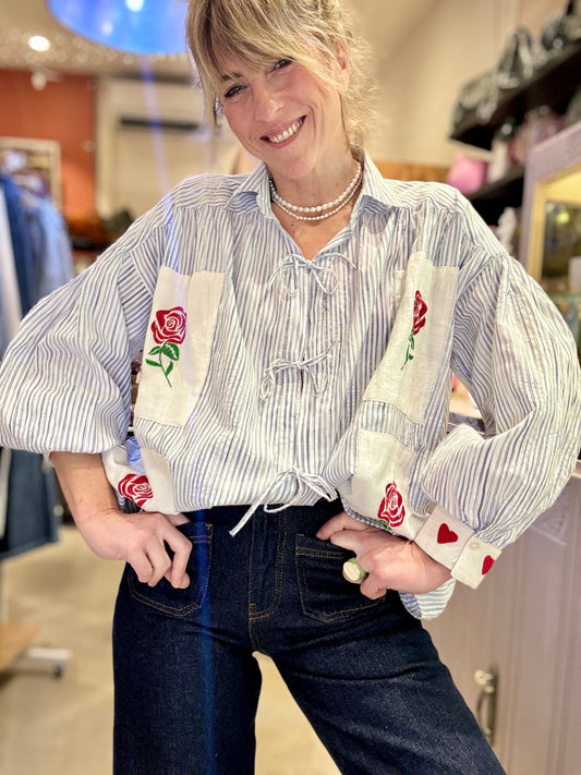 Chemise Rose rayée