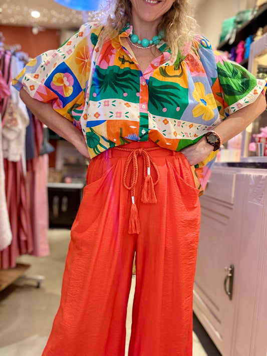 Pantalon Fanta corail