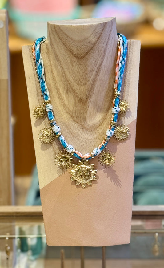 Collier Paracorde Sun bleu