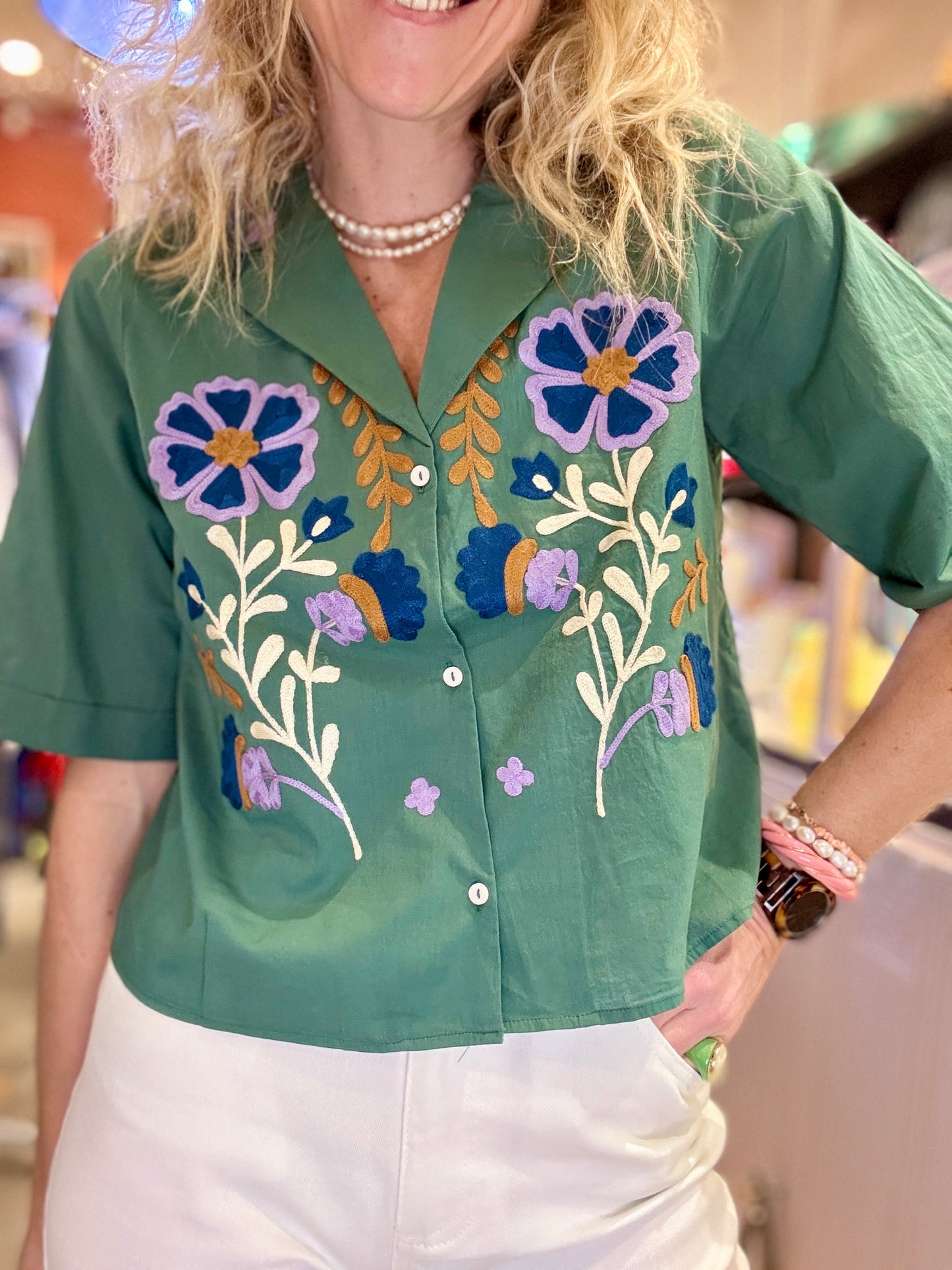 Chemise Garden verte