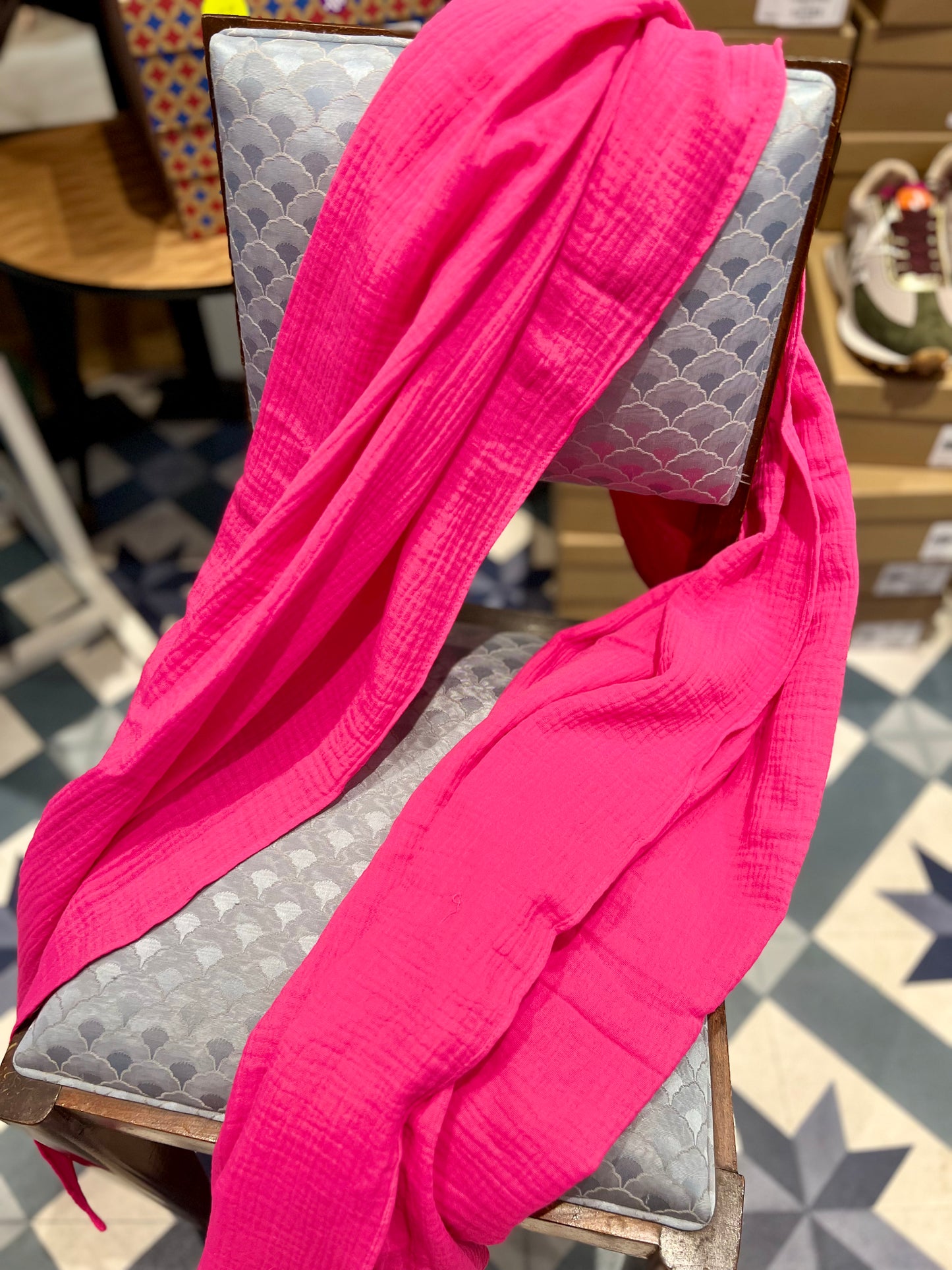 Etole Casimir en gaze de coton fushia