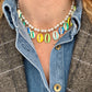 Collier Shell perles bleu et vert