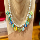 Collier Shell perles bleu et vert