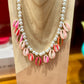 Collier Shell perles rose