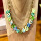 Collier Shell chaine bleu et vert