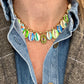 Collier Shell chaine bleu et vert