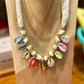 Collier Shell ruban blanc