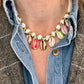 Collier Shell ruban blanc