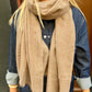 Grand foulard Oxford beige