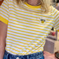 T-shirt Love Smile jaune