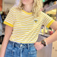 T-shirt Love Smile jaune