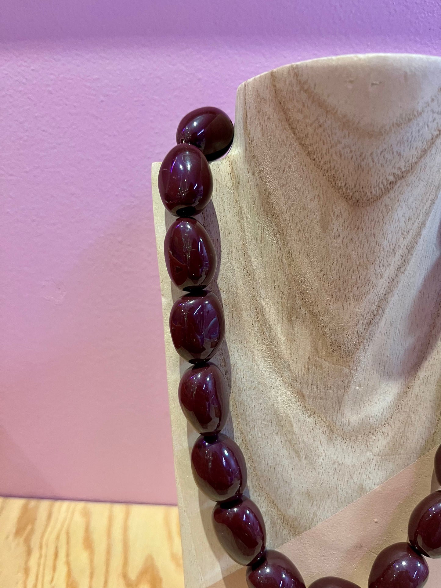 Collier Perles Burgundy