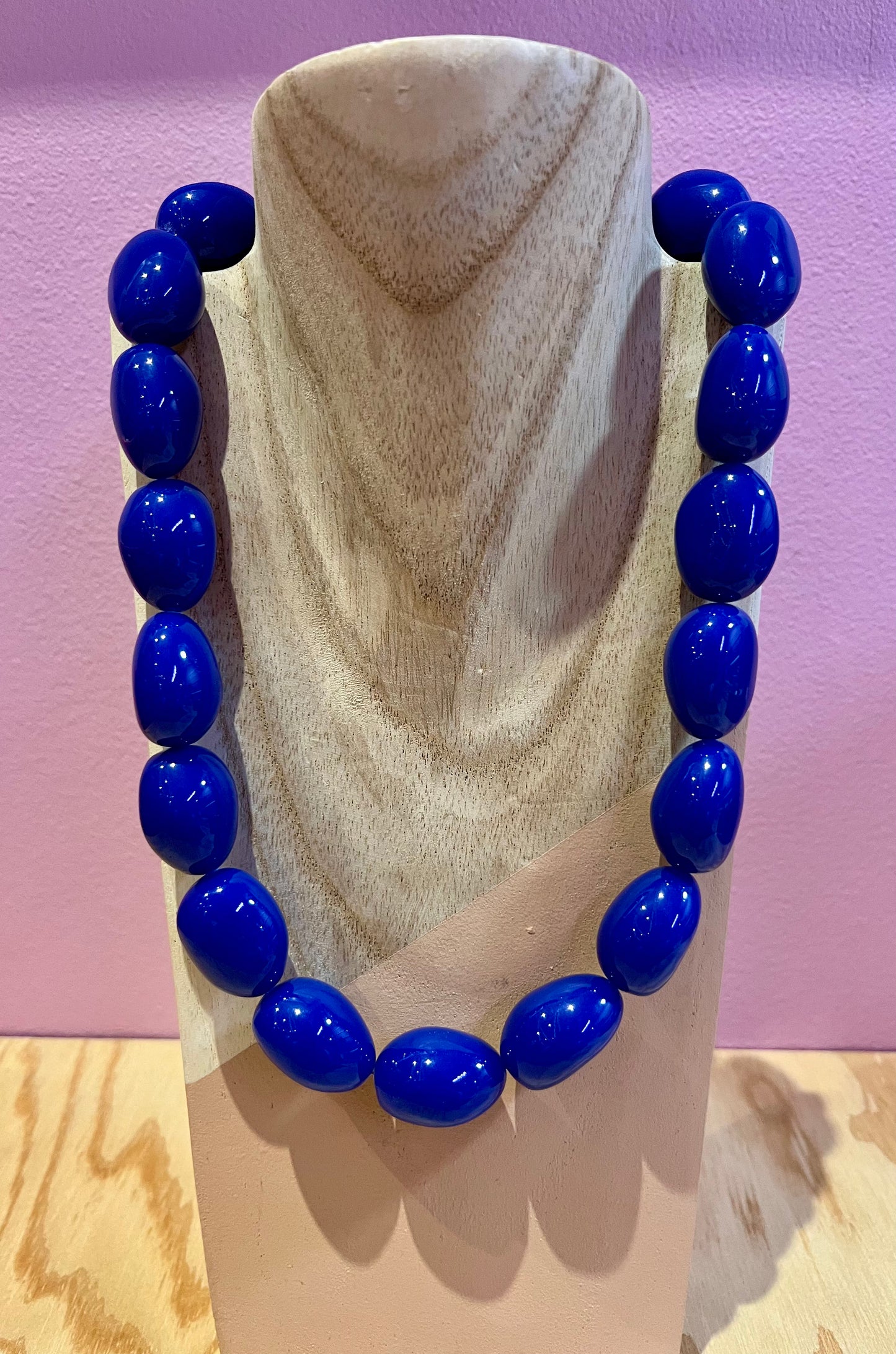 Collier Perles Bleues